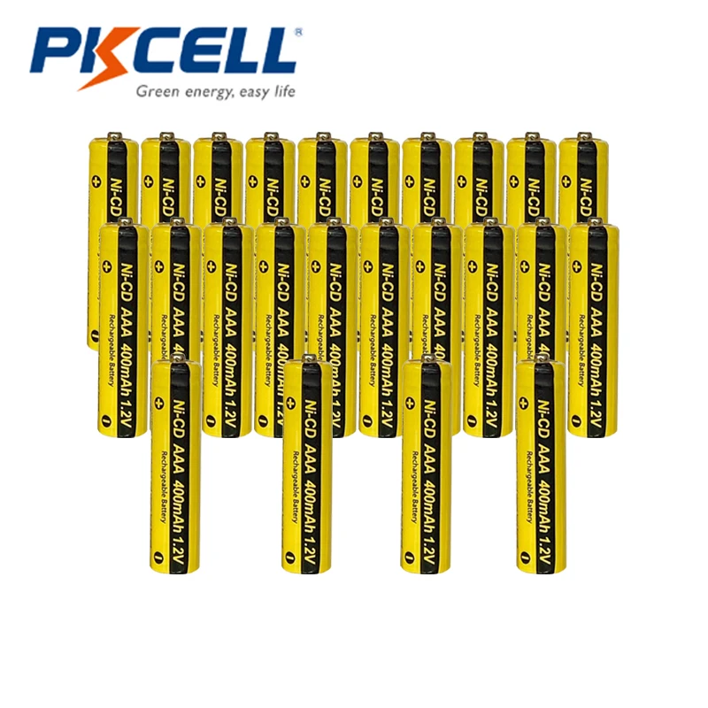 24 шт. PKCELL AAA батарея 1 2 v-гидридных и никель-кадмиевых типов аккумуляторов 400 мАч aaa