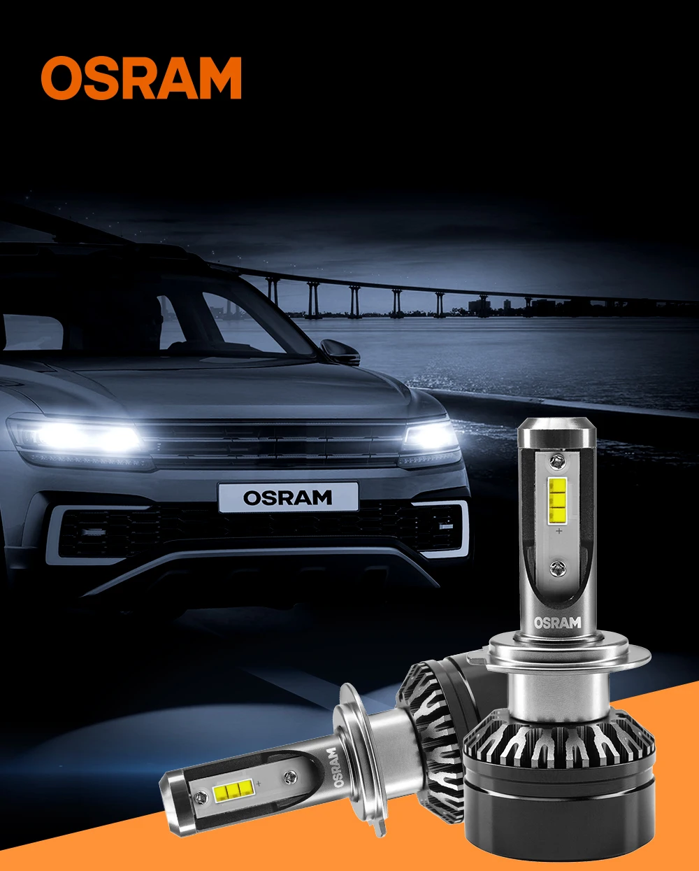 Лампа Ксеноновая OSRAM H7 светодиодный фар автомобиля H11 H1 H4 светодиодный лампы HB4 HB3 9005 9006 светодиодный фар автомобиля лампы 12v 19 Вт 6000K увеличить яркость 50