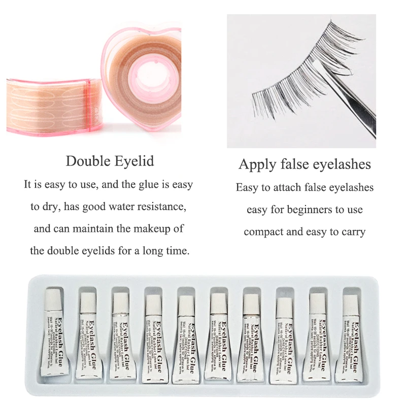 10pcs/Lot 1ML Natural Rubber Latex Eyelash Glue Waterproof White Eye Lash False Accessories | Красота и здоровье