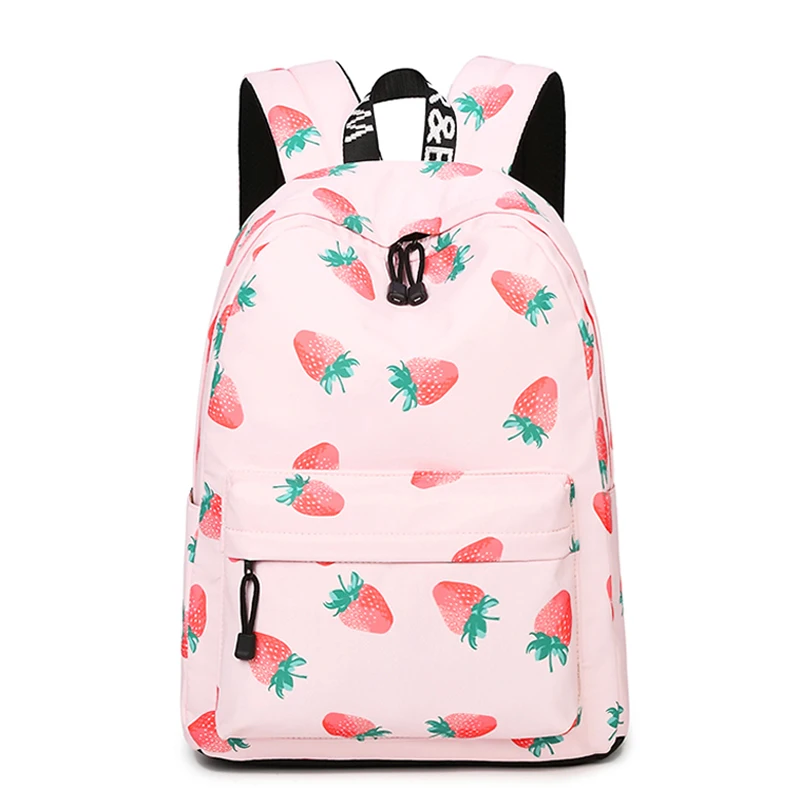 Fashion Women Waterproof Backpacks Fruit Strawberry Printing Large School Bags For Girls Bag Rucksack Bolsas Mochilas Femininas | Багаж и