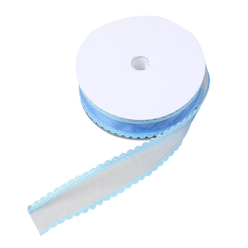 

25mm Transparent Hollow Ribbon Hairpin Hair Accessories Edging Clothing Accessories Colorful Embossed Webbing 20 Yards