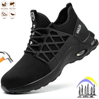 work safety boots steel toe cap working safety shoes indestructible puncture proof sneakers breathable light anti smash for male