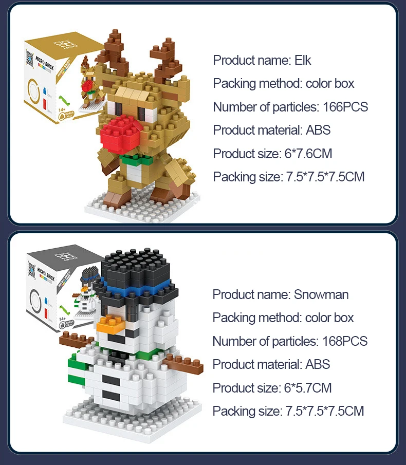 

New educational toy building blocks Santa Claus holiday series small particles assembling building blocks children's toys