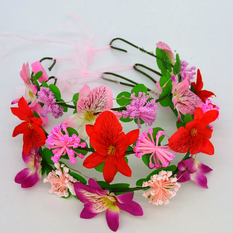 

1pcs boho headband flower crown headbands Bridal wreath Wedding Garland hair accessories for women Christmas