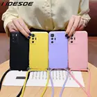 Чехол для Redmi Note 11 Pro с жидким силиконовым ремешком, шейный ремешок, чехол с веревкой и шнуром для Xiaomi Mi 11T, 10T Pro, 11 Lite, Redmi Note 10, 9, 8