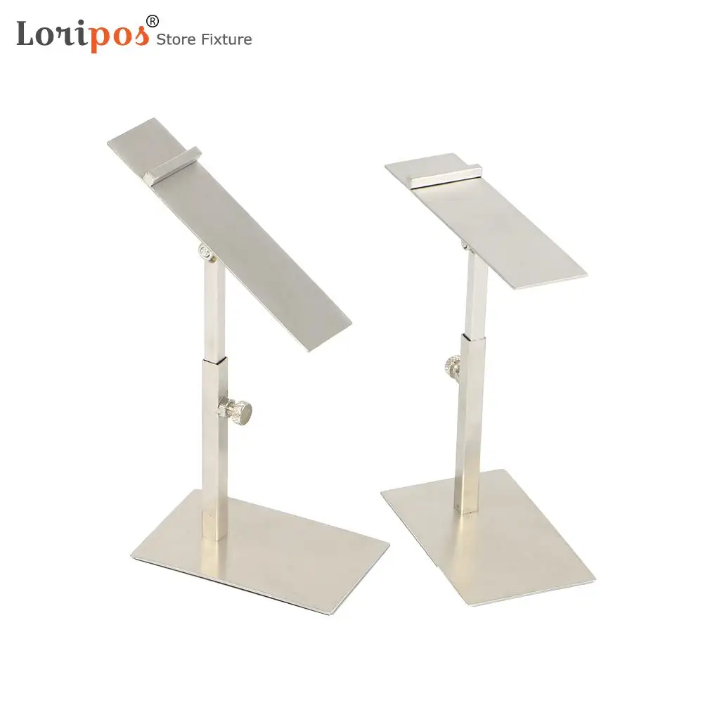 Стойка держатель для обуви золотистого и серебристого цвета с регулируемой