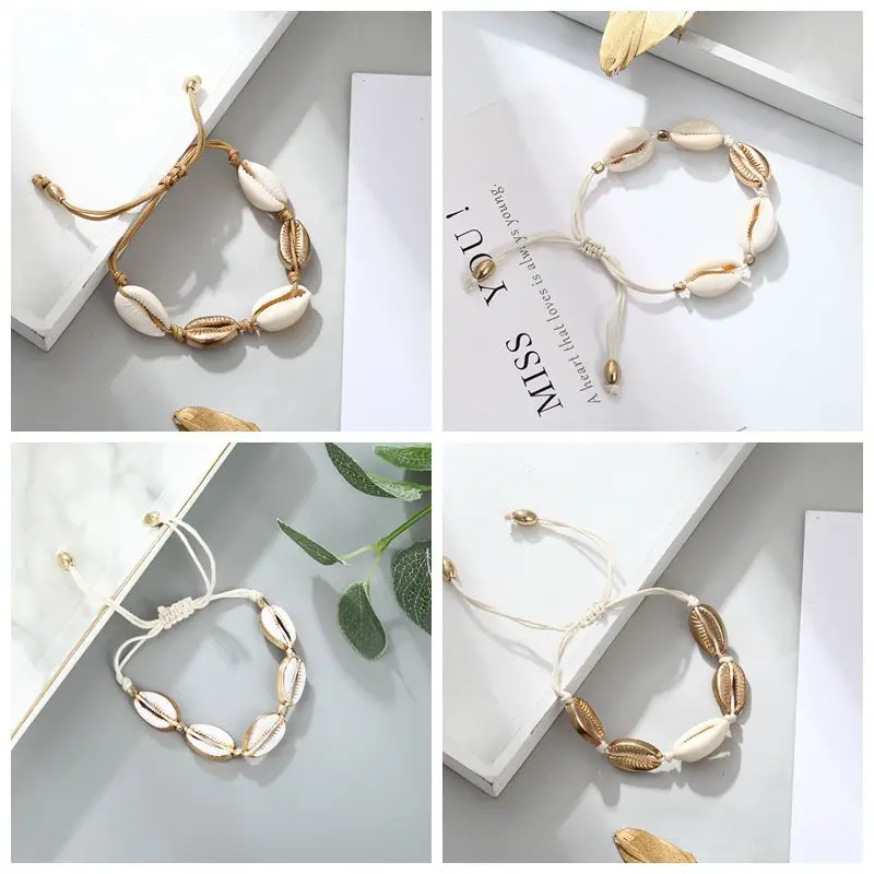 Богемский золотой браслет в виде ракушки Дамский Шарм темпераментный ножной