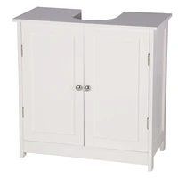 free shipping 60x60x30cm under sink bathroom storage cabinet unit wooden washbasin floor cupboard white with 2 doors mdf shelves