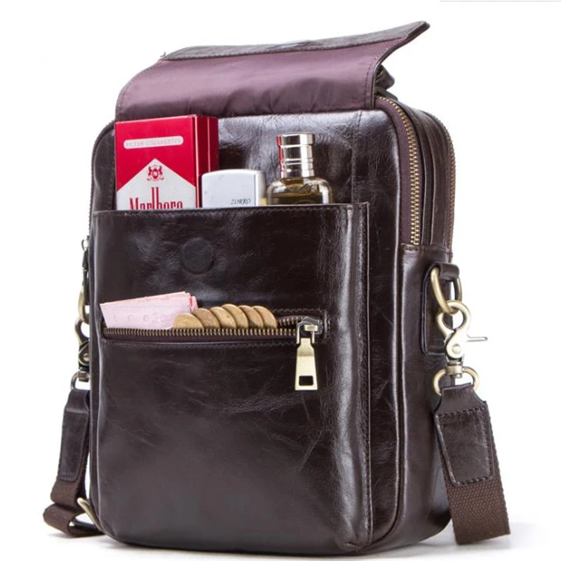 Для мужчин сумка для женщин хранения из натуральной кожи Crazy Horse кожа Сумки