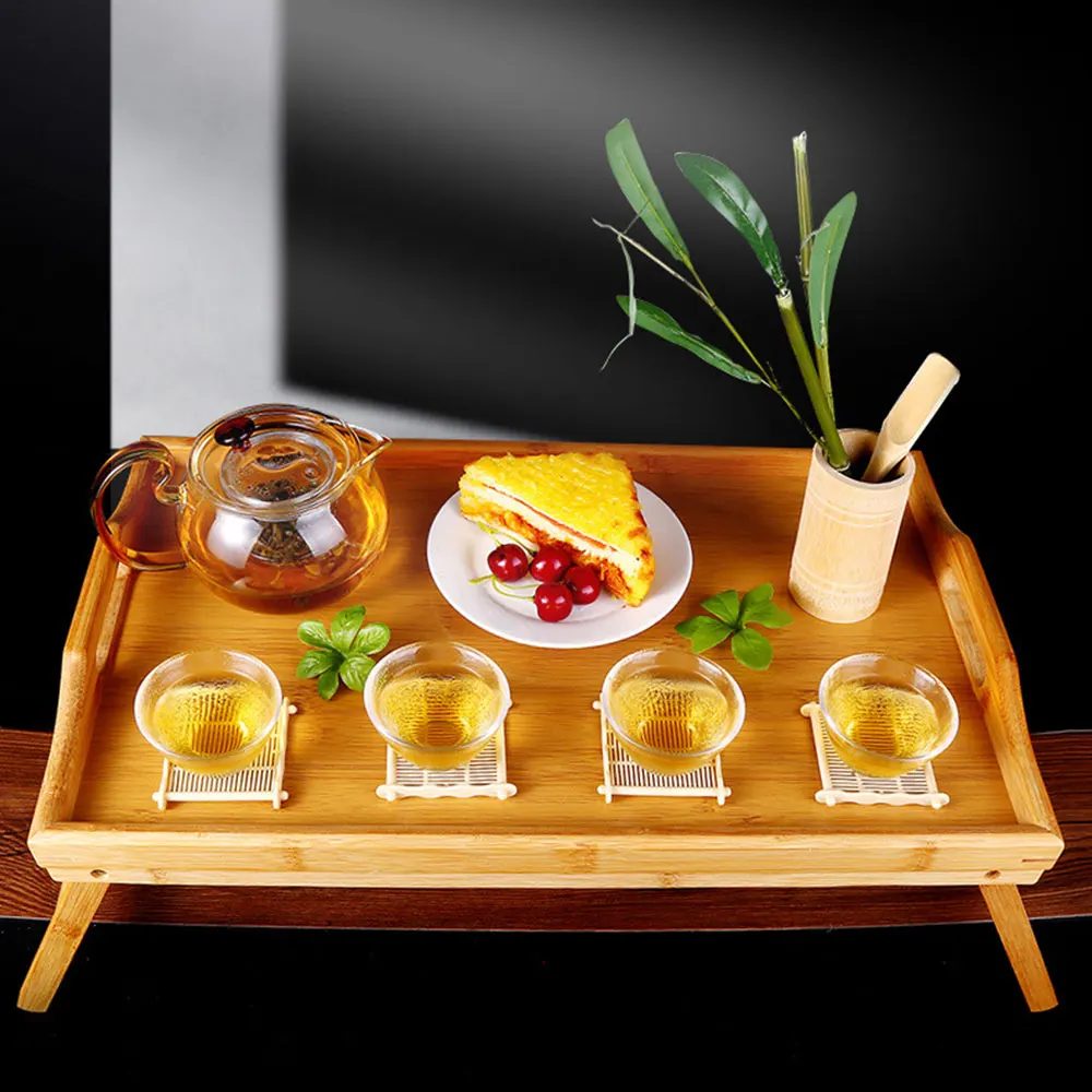 Высокое качество деревянный складной регулируемый с ноутбуком стол для завтрака