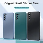 Оригинальный чехол из жидкого силикона для Samsung Galaxy S21 Ultra S20 Plus FE Note 20 9 10 Plus Lite, Мягкий противоударный защитный чехол