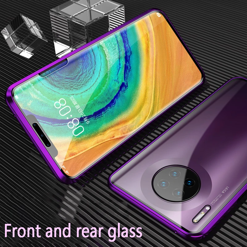 360 магнитный металлический бампер чехол для телефона huawei mate 10 20 30 Pro P30 P20 Pro Lite y9 Чехол двусторонний закаленное стекло