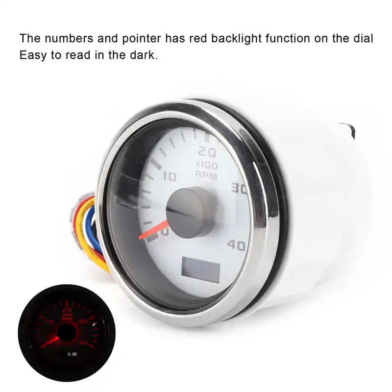 Тахометр лодочный 9 30 в об/мин указатель тахометр с красной подсветкой для