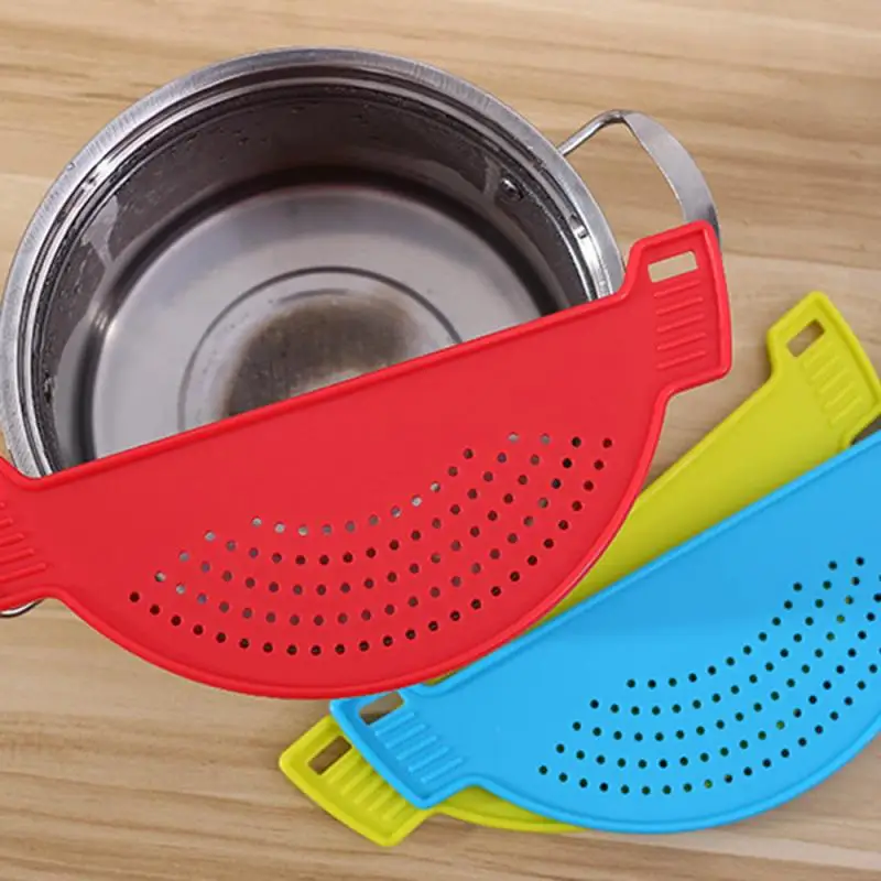 

Multifunction Silicone Cooking Tool Fun Shape Pot Drain Pan Strainer Liquid Drainer Kitchen Colander Drainage Supplies Tools