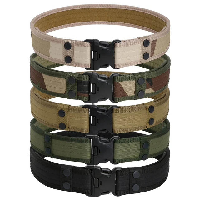2021 New Army Style Combat Belts Quick Release Tactical Belt Fashion Men Canvas Waistband Outdoor Hunting Camouflage Waist Strap 2