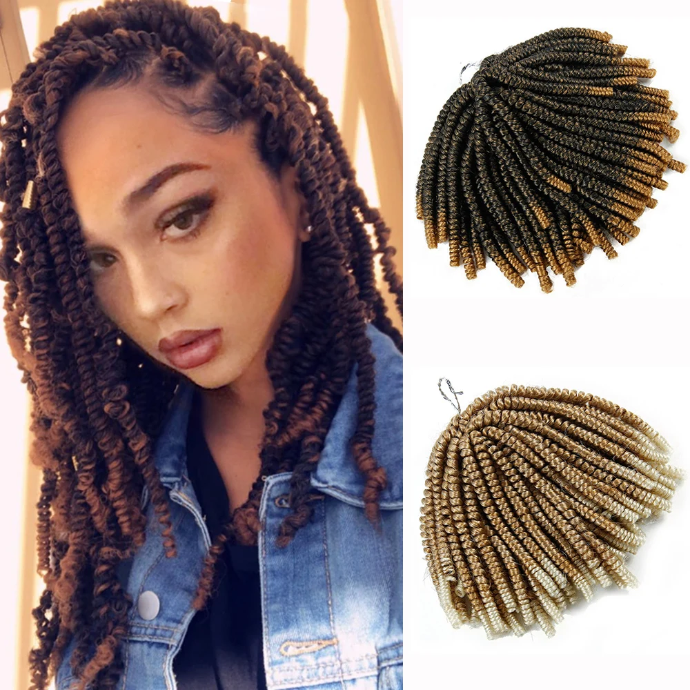 60 прядей пружинные удлинители волос черные 613 Омбре вязанные крючком косички