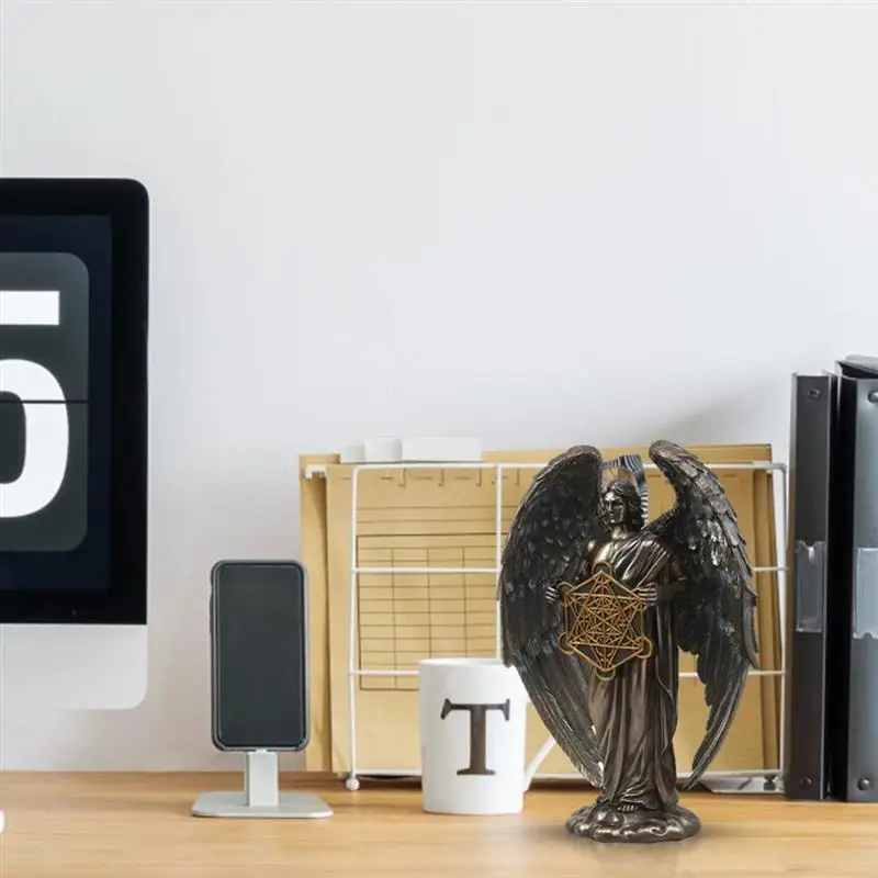 Креативные статуи из смолы бронзовый Серафим шестикрытый ангел хранитель с