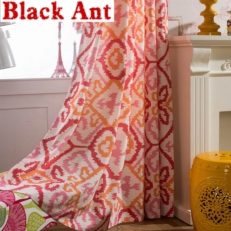 Оранжевые шторы для гостиной тюлевые занавески с геометрическим принтом окна