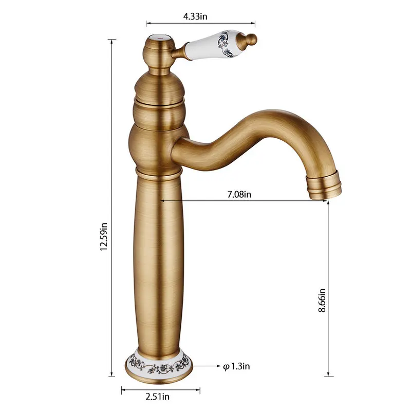 

Antique Brass Basin Faucet Bathroom Kitchen Deck Mounted Tap Cold and Hot Water Bathroom Hand Face Wash Sink Taps HOTBEST