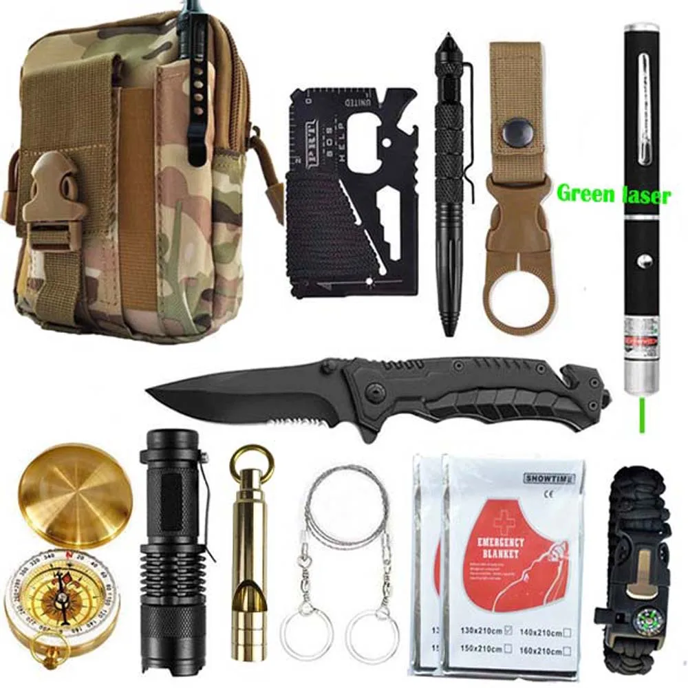 Набор для выживания на открытом воздухе походные товары первая помощь SOS EDC