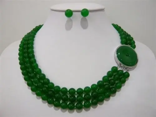 Бесплатная доставка&gt @&gt очень хороший причудливый 3 ряда зеленый/красный 7-8 мм