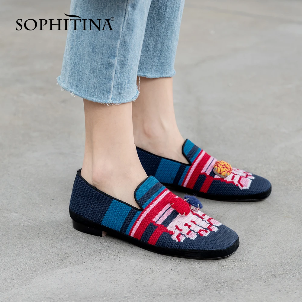 Женские туфли на плоской подошве SOPHITINA Разноцветные Повседневные Удобные ручной
