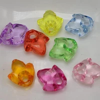 200 mixed color transparent acrylic faceted flower bud pendants 12mm drop charm