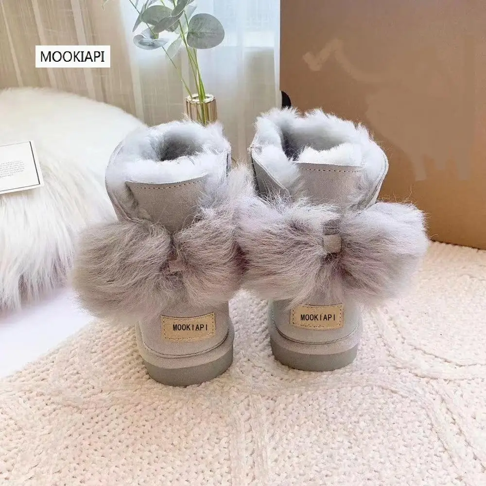 Женские зимние сапоги китайского бренда 2020 Натуральная Воловья кожа натуральная