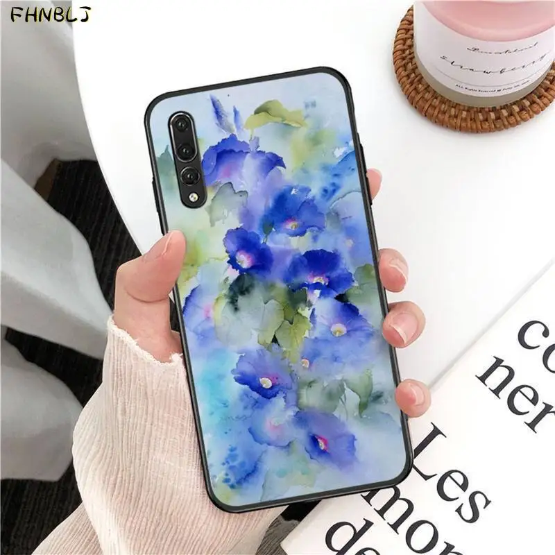 Фиолетовый акварельный цветок Одуванчик Лотос Лаванда чехол для телефона huawei