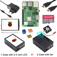 raspberry pi 3 model b plus kit board power supply adapter abs case heatsinks 3 5 inch touch screen for raspberry pi 3b