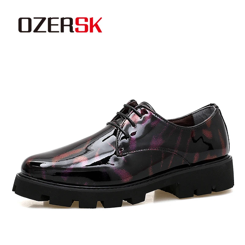 

OZERSK 2021 лакированные кожаные мужские классические туфли мужские деловые туфли из лакированной кожи роскошные модные оксфорды для мужчин де...