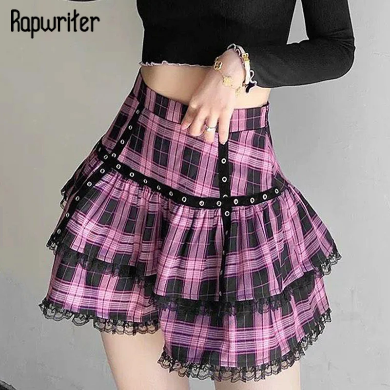 

Мини-юбка женская клетчатая плиссированная с завышенной талией, в стиле преппи