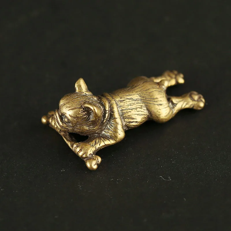 Цельные латунные милые Подвески с собаками для брелоков Lucky Dog Bone автомобильные