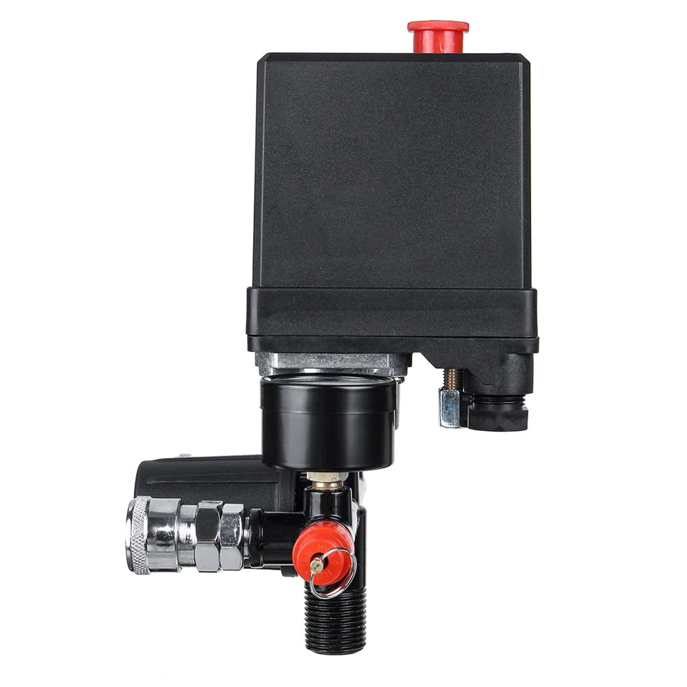 

Air Compressor Pressure Control Switch Valve Manifold Regulator W/ Gauges Relief Air Compressor Pressure Valve Switch Set