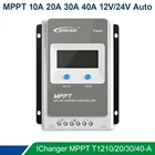 За максимальной точкой мощности, Солнечный контроллер заряда со слежением за максимальной точкой мощности, 40A30A20A10A ЖК-дисплей солнечный регулятор 12V 24V свинцово-кислотный литий-ионные аккумуляторы