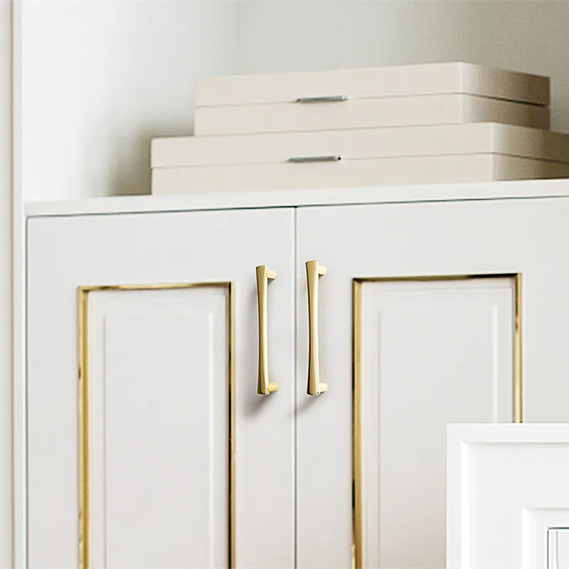 Modern American Style Cabinet Door Handle Minimalist Golden Alloy Diamond Pattern Wardrobe Handles Hole Drawer Pulls | Обустройство