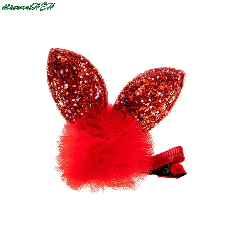

Cute Hairpin Children's Hair Accessories Cat Ears Rabbit Furry Girl Hairpin Flash Rainbow Felt Cloth