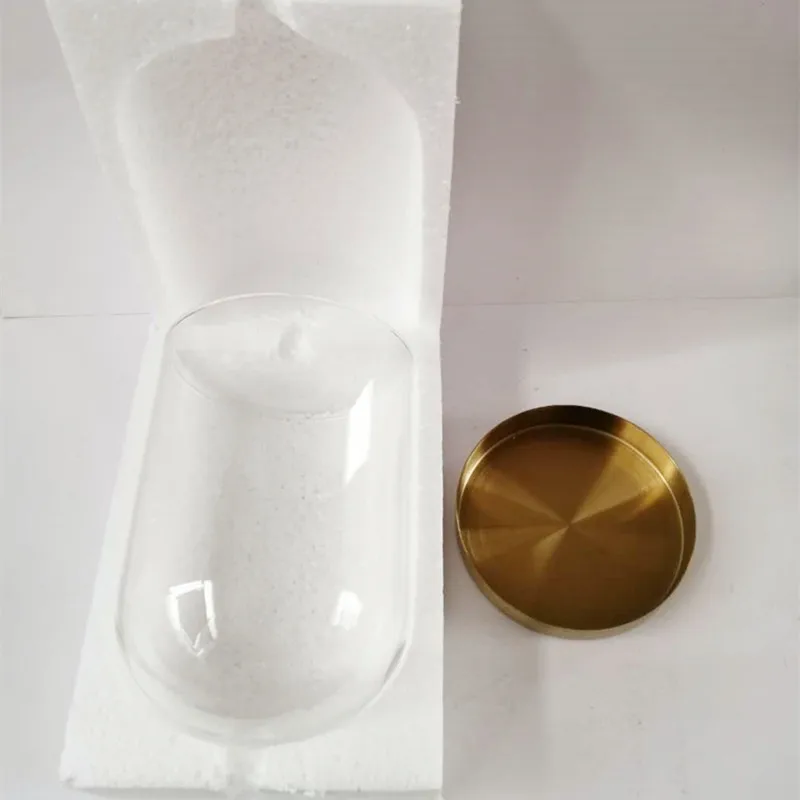 

Free Shipping 15sets/pack Diameter=10cm Gold Base Glass Dome Home Wedding Decoration Different Height=12cm 16cm 18cm 20cm 25cm