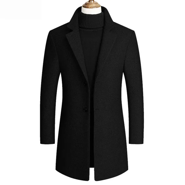 Модные мужские однотонные Цвет однобортный Тренч/мужской высокого качества