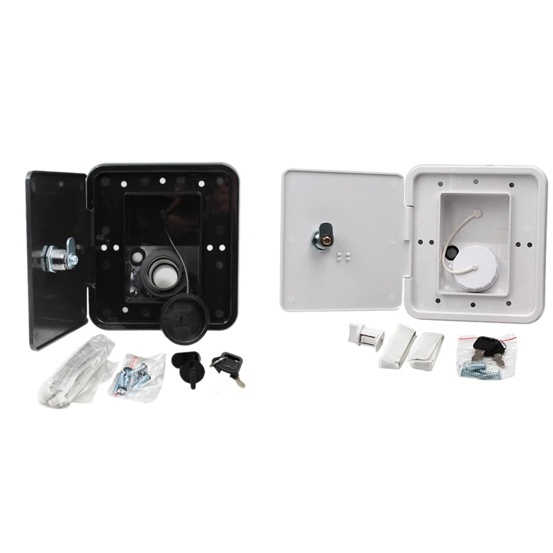

151X166 mm RV Hatch Cover Accessories Lockable Water Inlet Parts with Keys Square Threaded Fill Dish for Rv Trailer