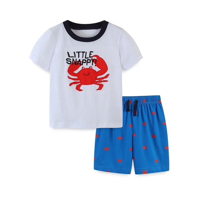 

Летний комплект детской одежды из 2 предметов с вышивкой в виде животных