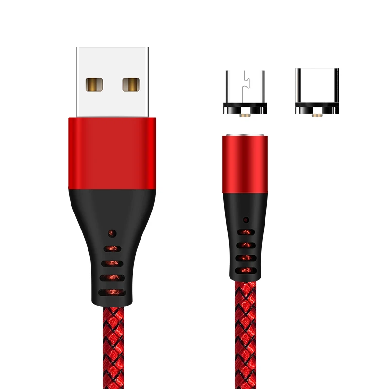 Red Магнитный кабель USB C кабель для быстрой зарядки Магнит Micro USB зарядное устройство для Xiaomi Mi8 Mi9 samsung S9 S8 type C Быстрая зарядка - Цвет: Red