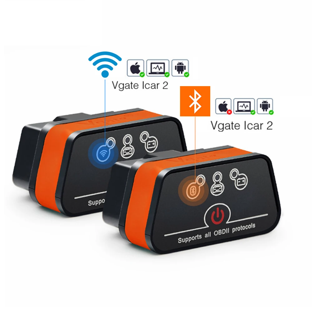 Автомобильный диагностический сканер Vgate iCar2 Bluetooth/Wi Fi OBD2 elm327|Диагностические