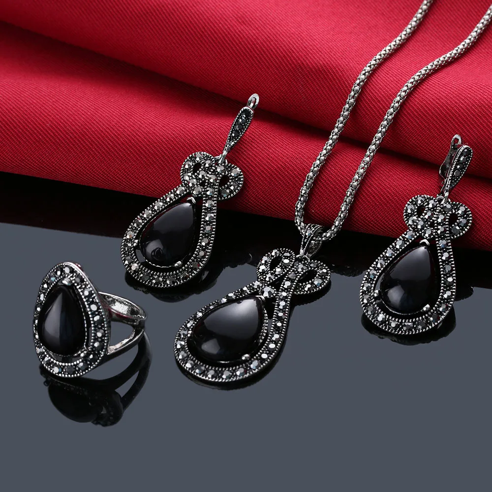 Женский винтажный Ювелирный Комплект кольцо в виде цветка и серьги 4 шт./компл.