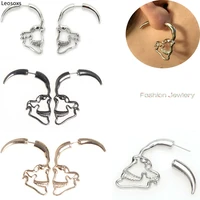 leosoxs 2pcslot european and american original new hollow skull earrings fashion perforation body jewelry