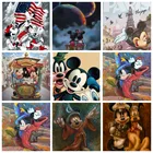 Алмазная 5d картина сделай сам Disney, мультяшный Микки Маус и флаг, полноразмерная квадратная круглая вышивка крестиком, мозаика, домашний декор для стен