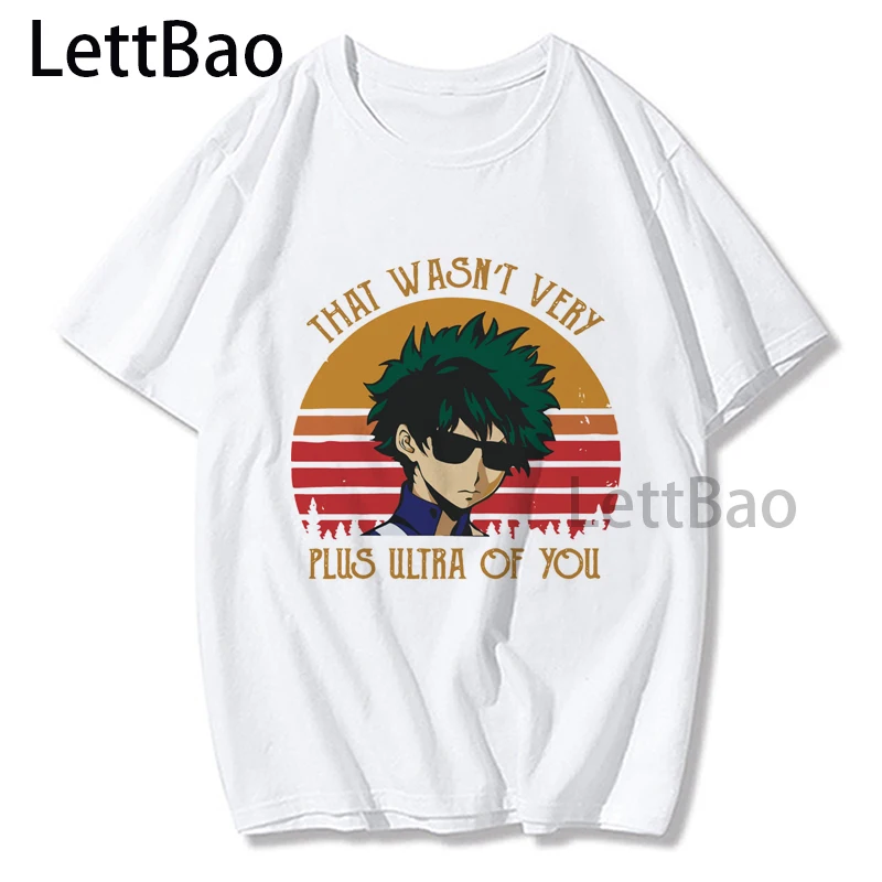 

Ultra My Hero Academia Deku Funny Cartoon Tshirt Men Aesthetic Hip Hop Style T-shirt Graphic Fashion Anime T Shirt Streetwear