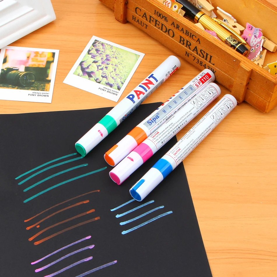 

1 pcs 12 Colors Waterproof Car Tyre Tire Tread Rubber Metal Permanent Paint Marker Pen free shipping