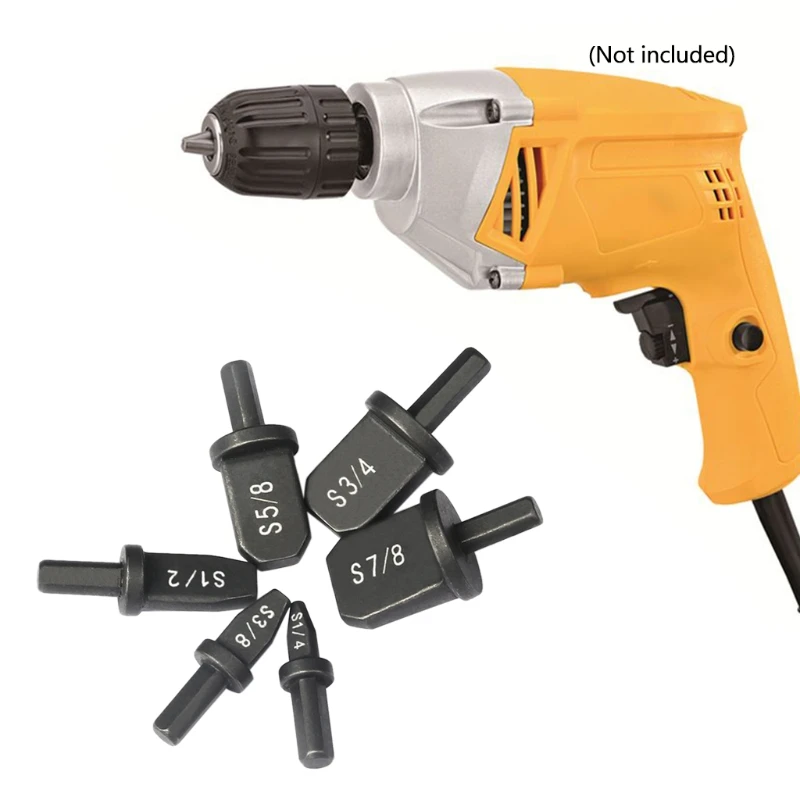 

6 X Air Conditioner Copper Tube Expander Swaging Tool Drill Bit Set Tube Flaring, Flaring Tool Drill Bit Set with 7/8, 3/4, 19QB