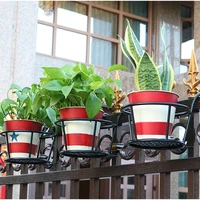 european style balcony iron flower stand outdoor hanging potted plant flower pot rack window hanging suspension rack basket